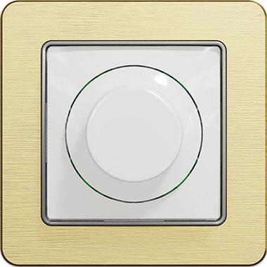 Sedna LED dimmer (white insert, brushed gold frame)